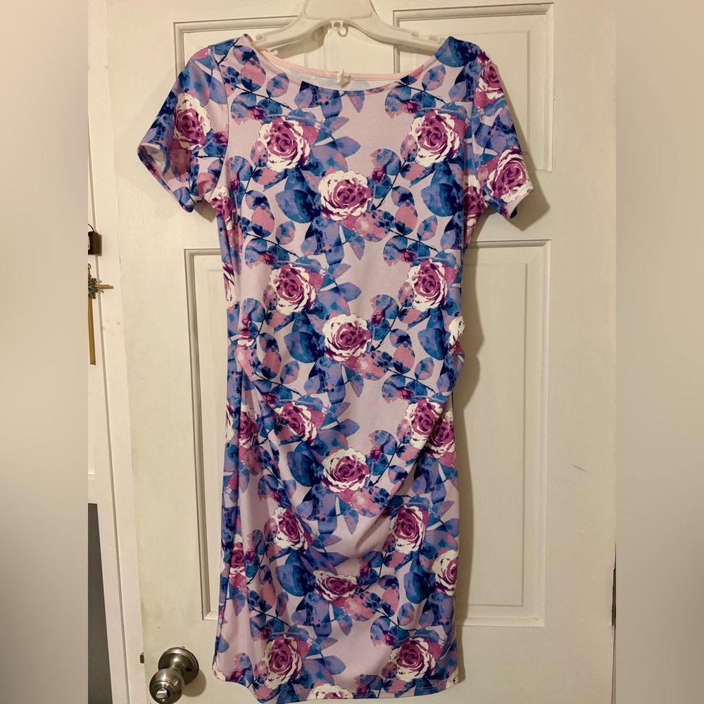 Pinkblush Vibrant Blue and Pink Maternity dress